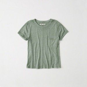 Abercrombie Distressed green Pocket Tee